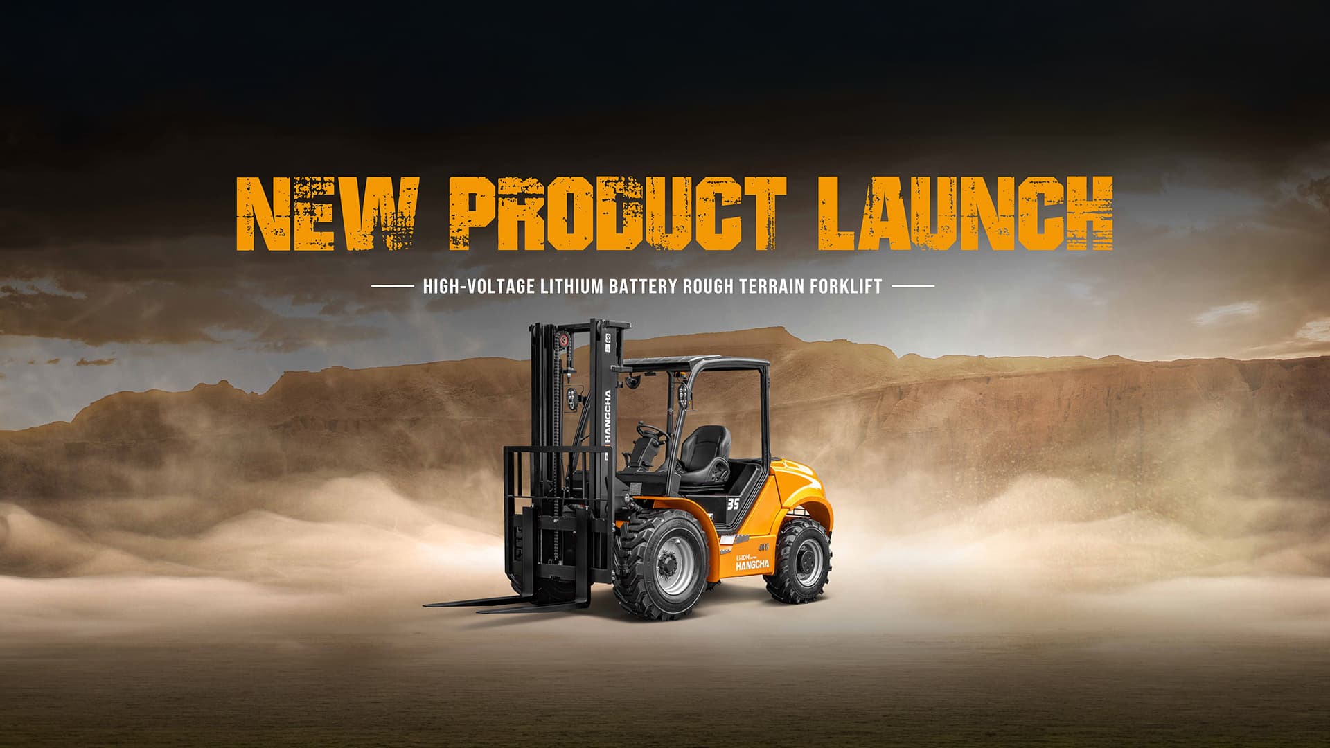 High-voltage lithium battery rough terrain forklift